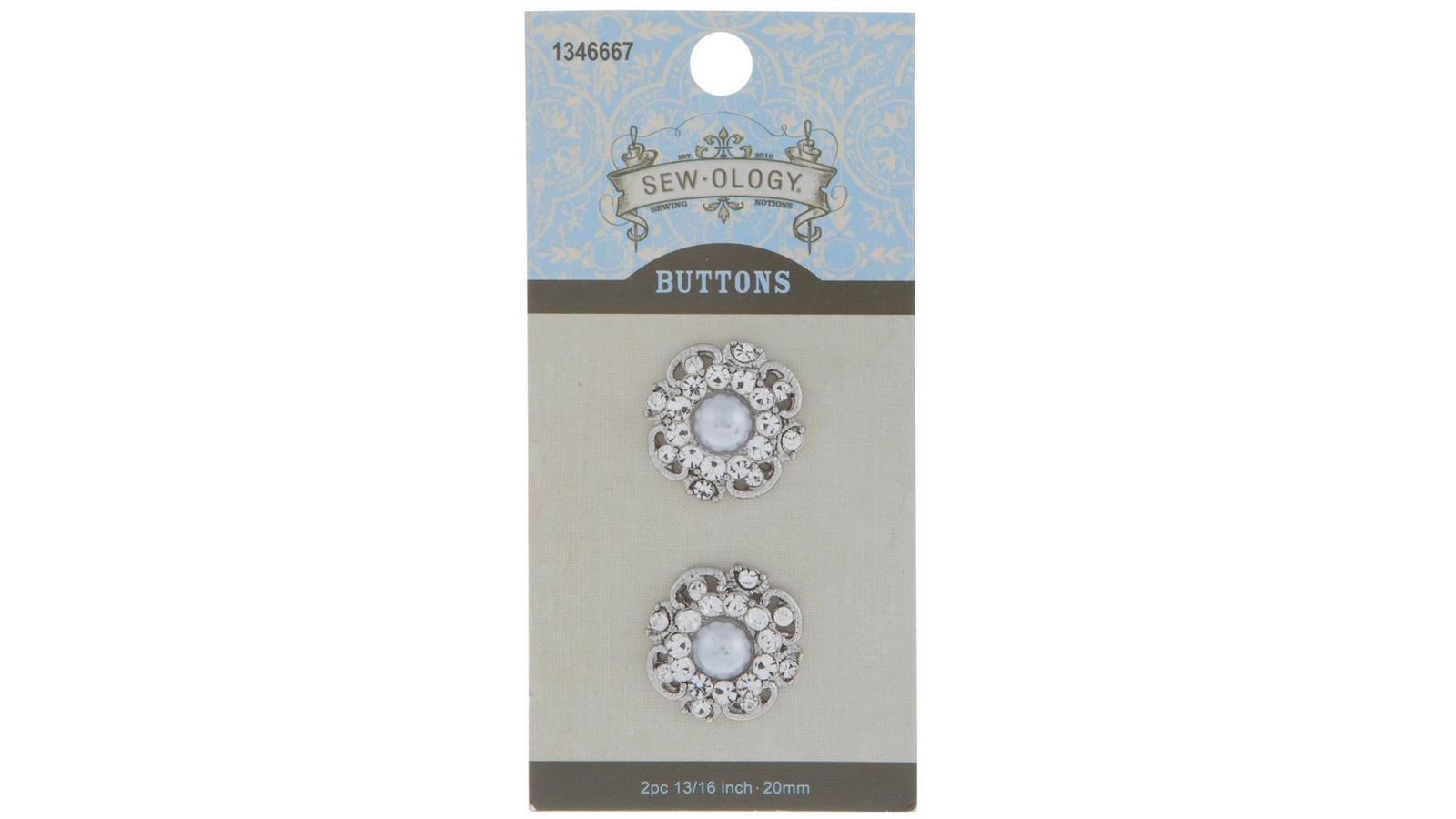 小物 Thanks Pearl & Rhinestone Flower Shank Buttons - 20mm | Hobby Lobby