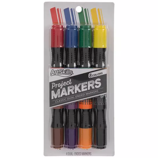 Hello Hobby Washable Jumbo Bullet Tip Markers, Classic Colors, 12Pcs, #40135