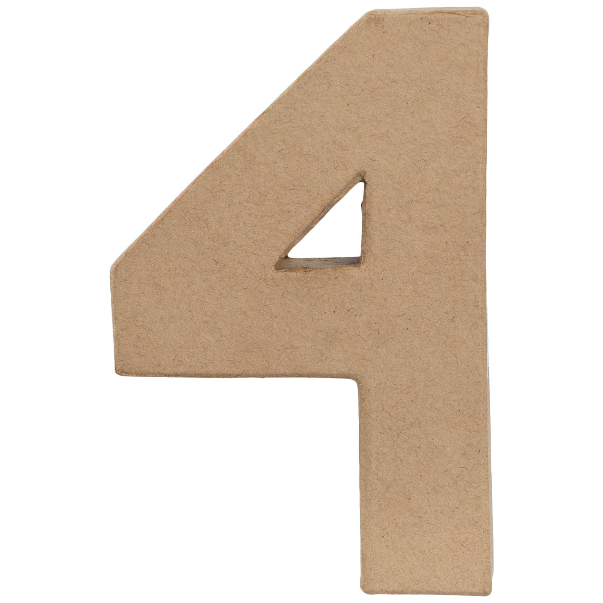 Paper Mache Number 4" Hobby Lobby 1349059