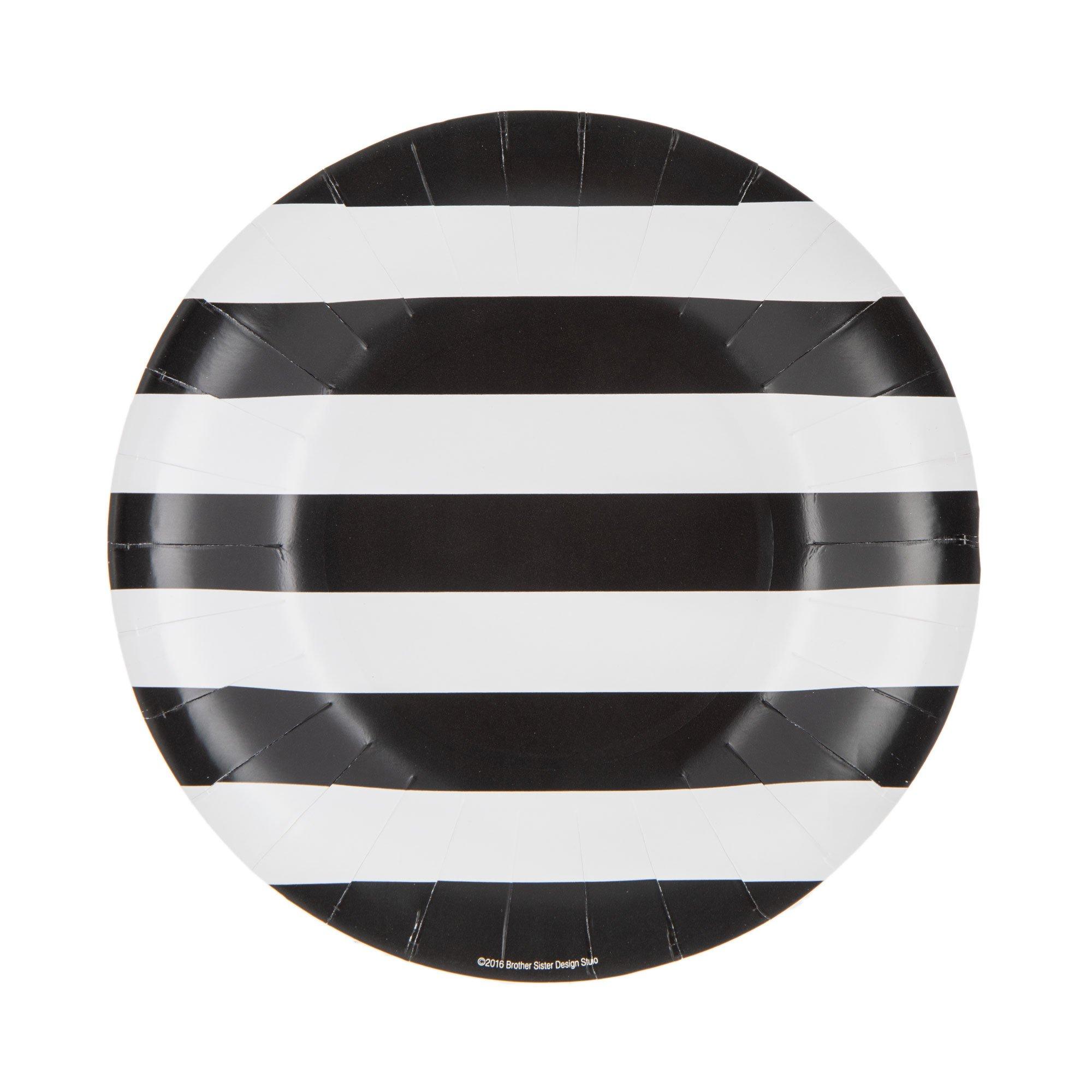 Black white paper deals plates