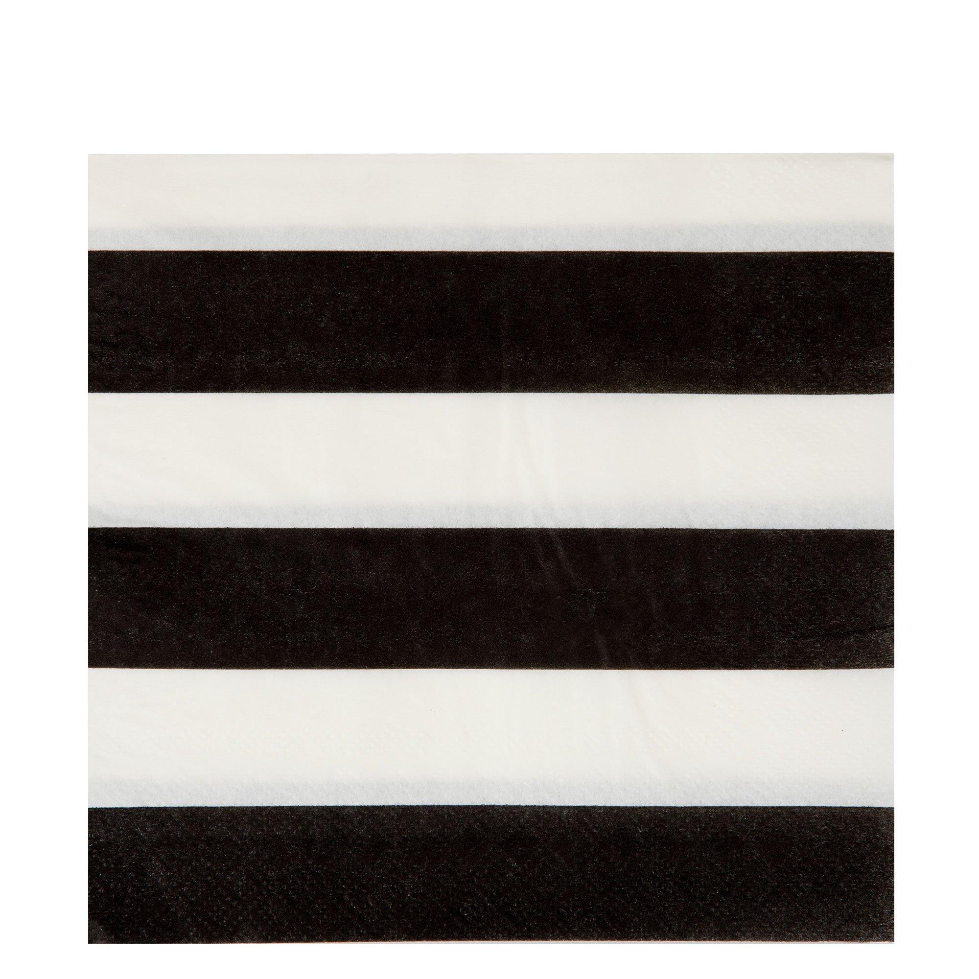 Cloth Napkins Set of 6 Dinner Napkins Black & White Striped 