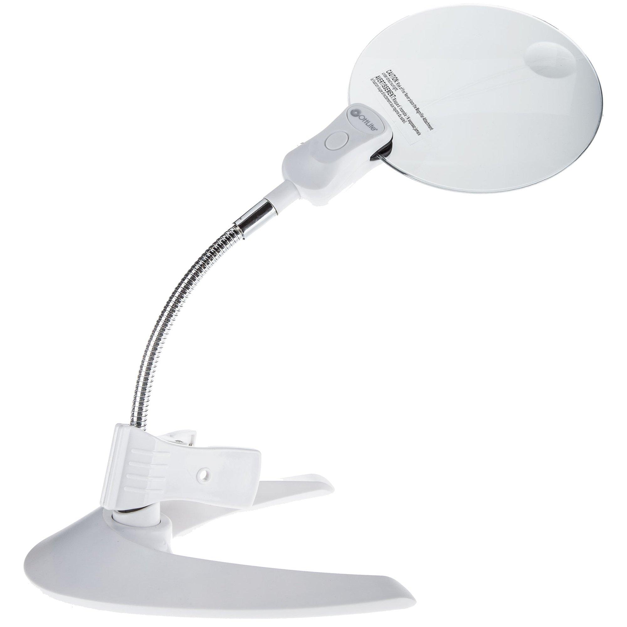 OttLite 2-in-1 LED Magnifier Light Floor and Table Lamps Optical Grade  Hands-Free Magnifying Light