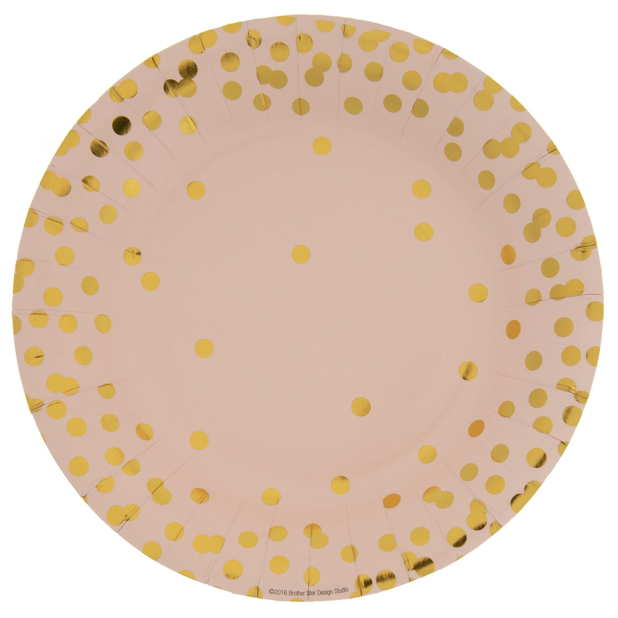 Pink Paper Plates With Gold Foil Dots Hobby Lobby 1353267