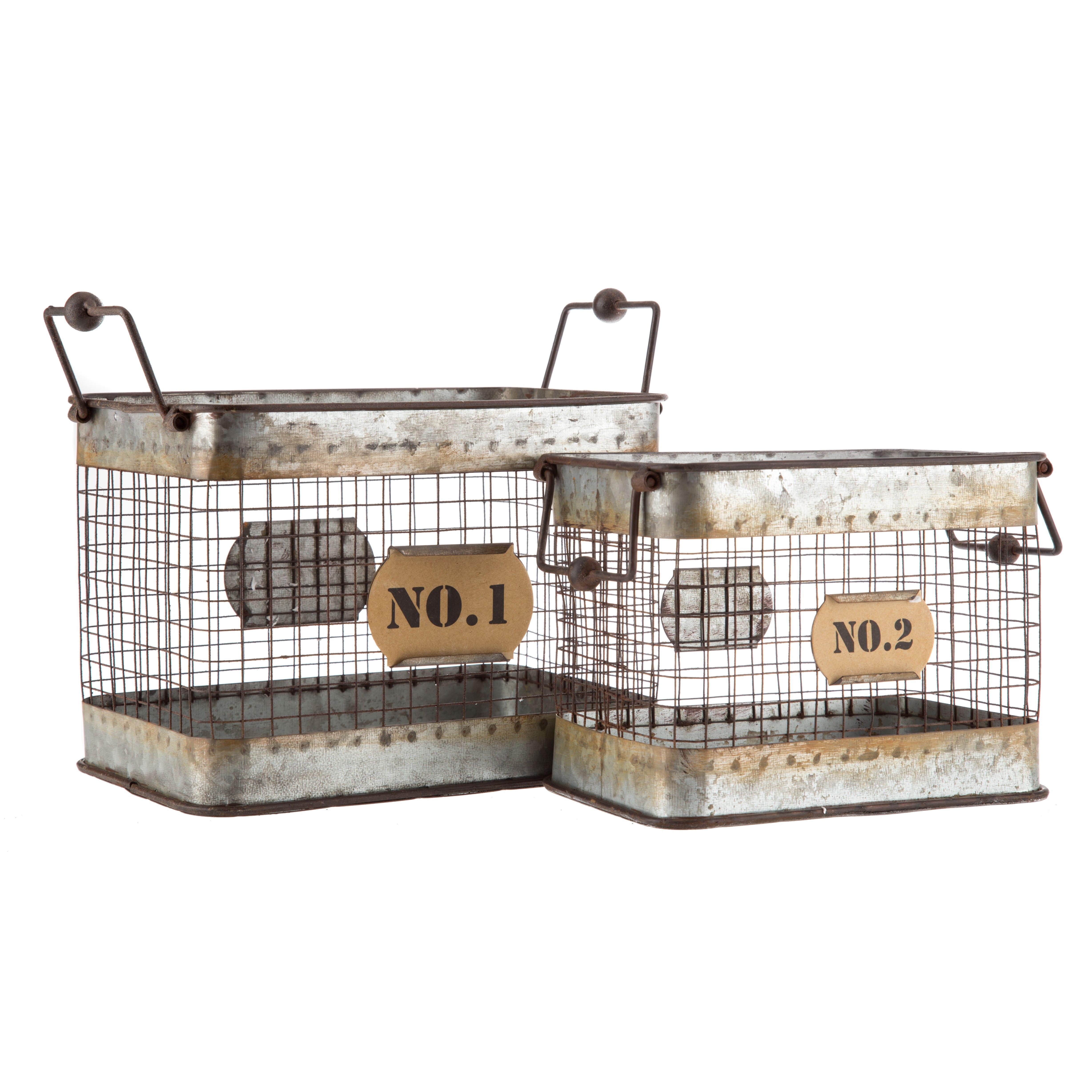 Galvanized Metal Rectangle Container Set, Hobby Lobby, 1549351