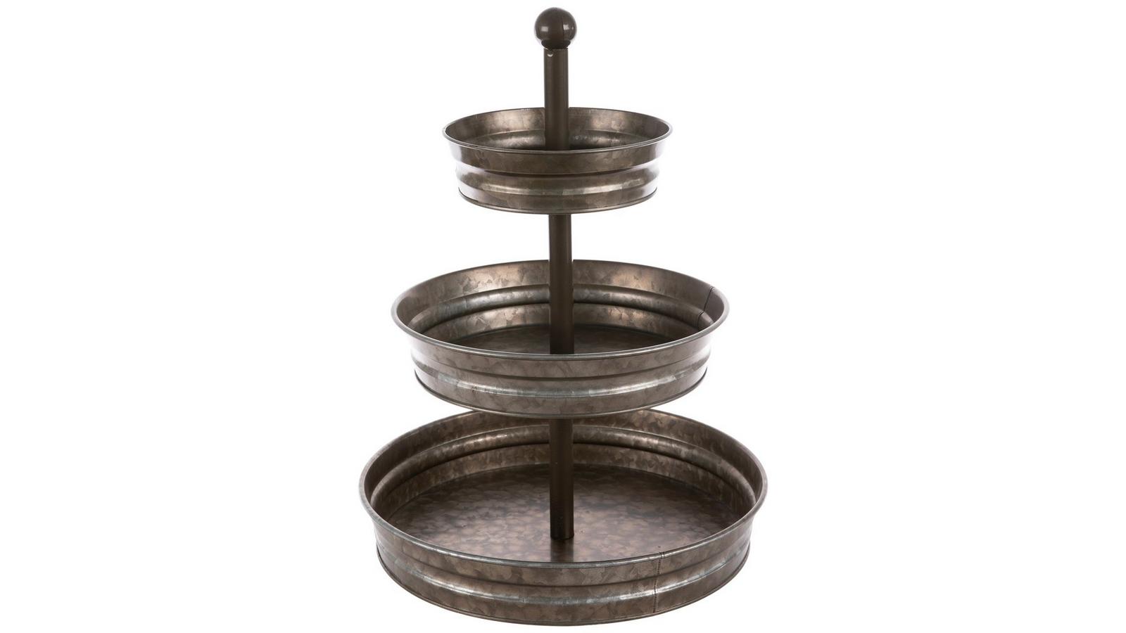 Galvanized Three-Tiered Metal Tray Hobby Lobby 1354067