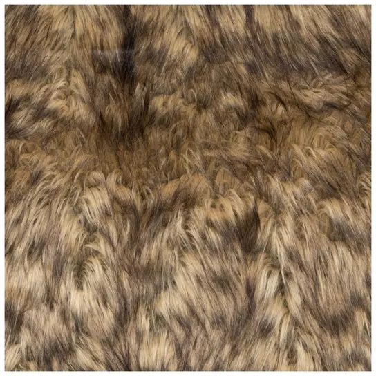 Realistic faux fur fabric, soft and silky effect- Brown-Hoarfrost