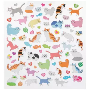 Packaged Fuzzy Stickers - FZ0202 - Cat sticker<BR>(FREE STANDARD