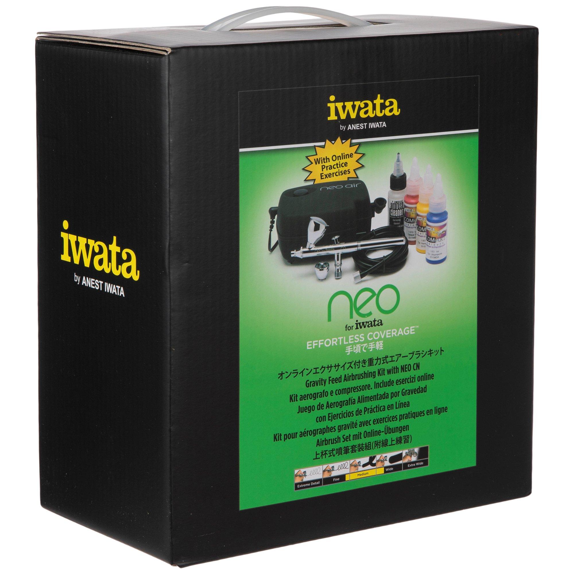 Iwata Neo CN Hobby Kit w/ Ninja Jet Compressor & Wicked Colors