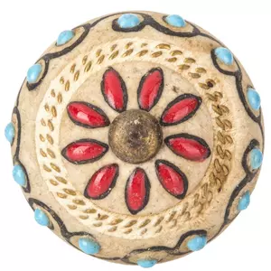 Glazed Floral Medallion Knob
