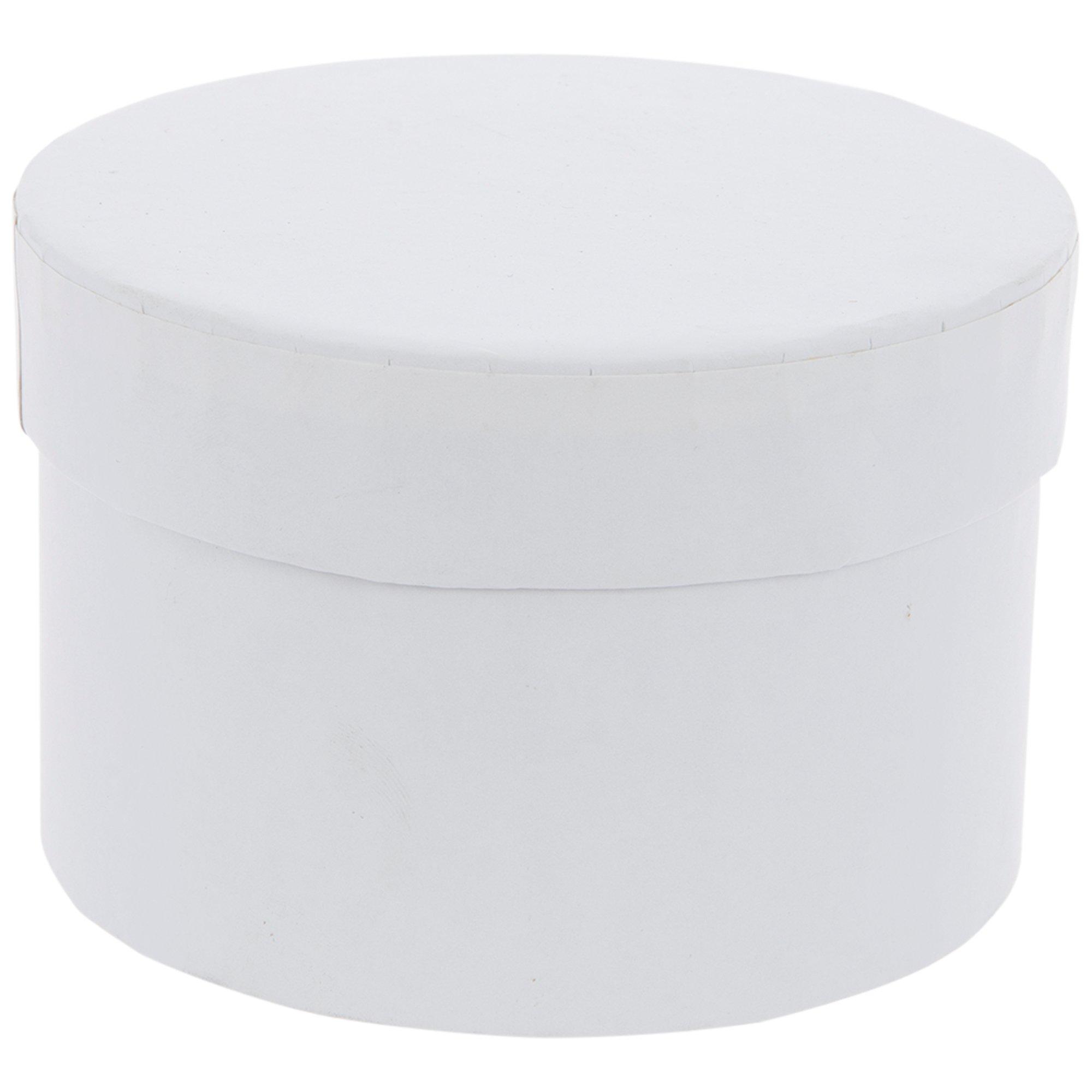 Round Gift Boxes - 9 x 3-3/4 x 1-3/4 (lid) White Hat Box