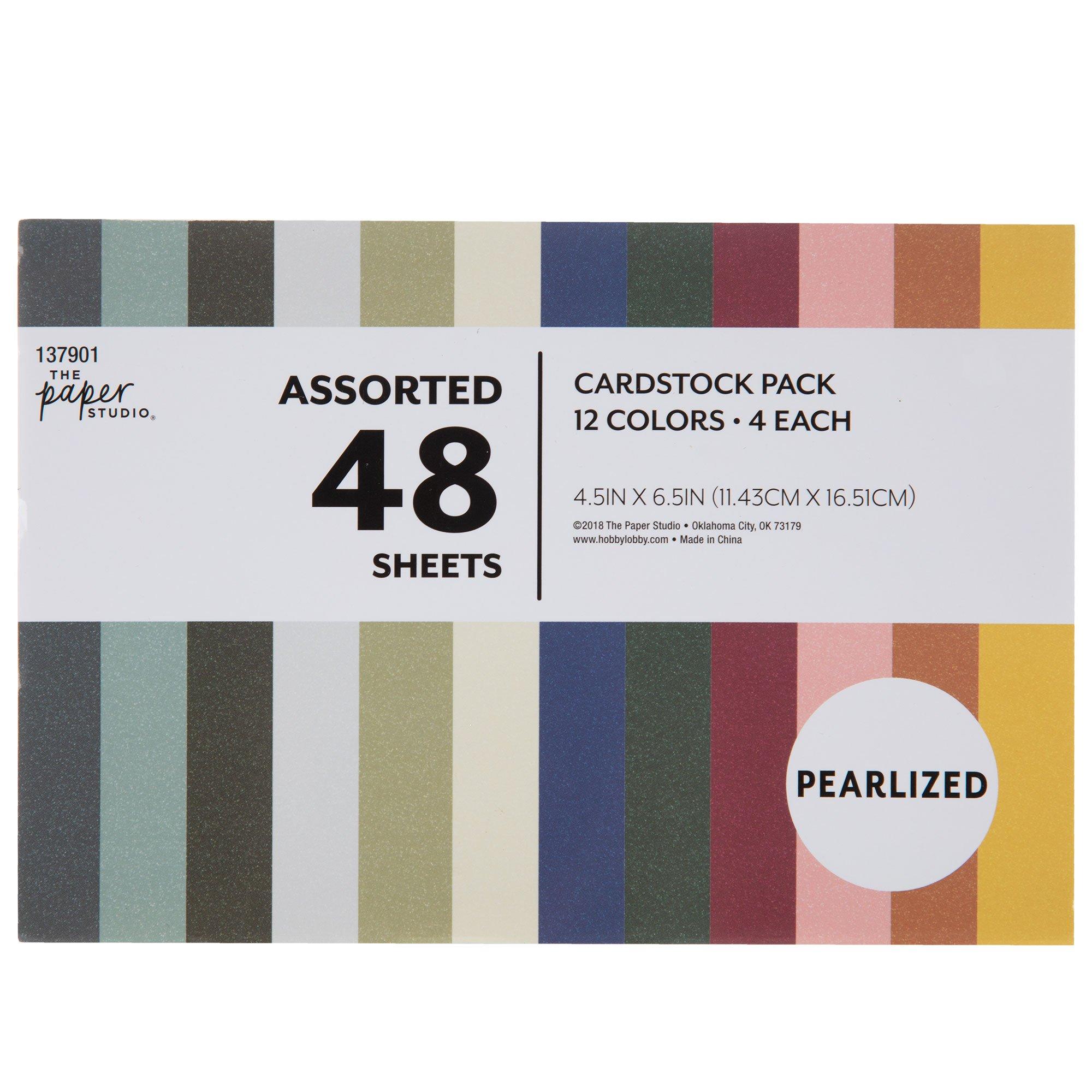 Pearlized Cardstock Paper Pack 4.5x6.5 inches, 48 Sheets in 12 Colors :  : Home