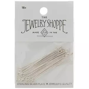 Sterling Silver Plated Eyepins - 1 1/2"