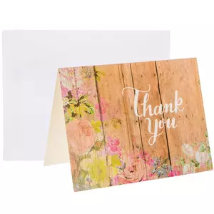 Wood Print Thank You Cards