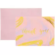 Pink & Gold Marble Thank You Cards