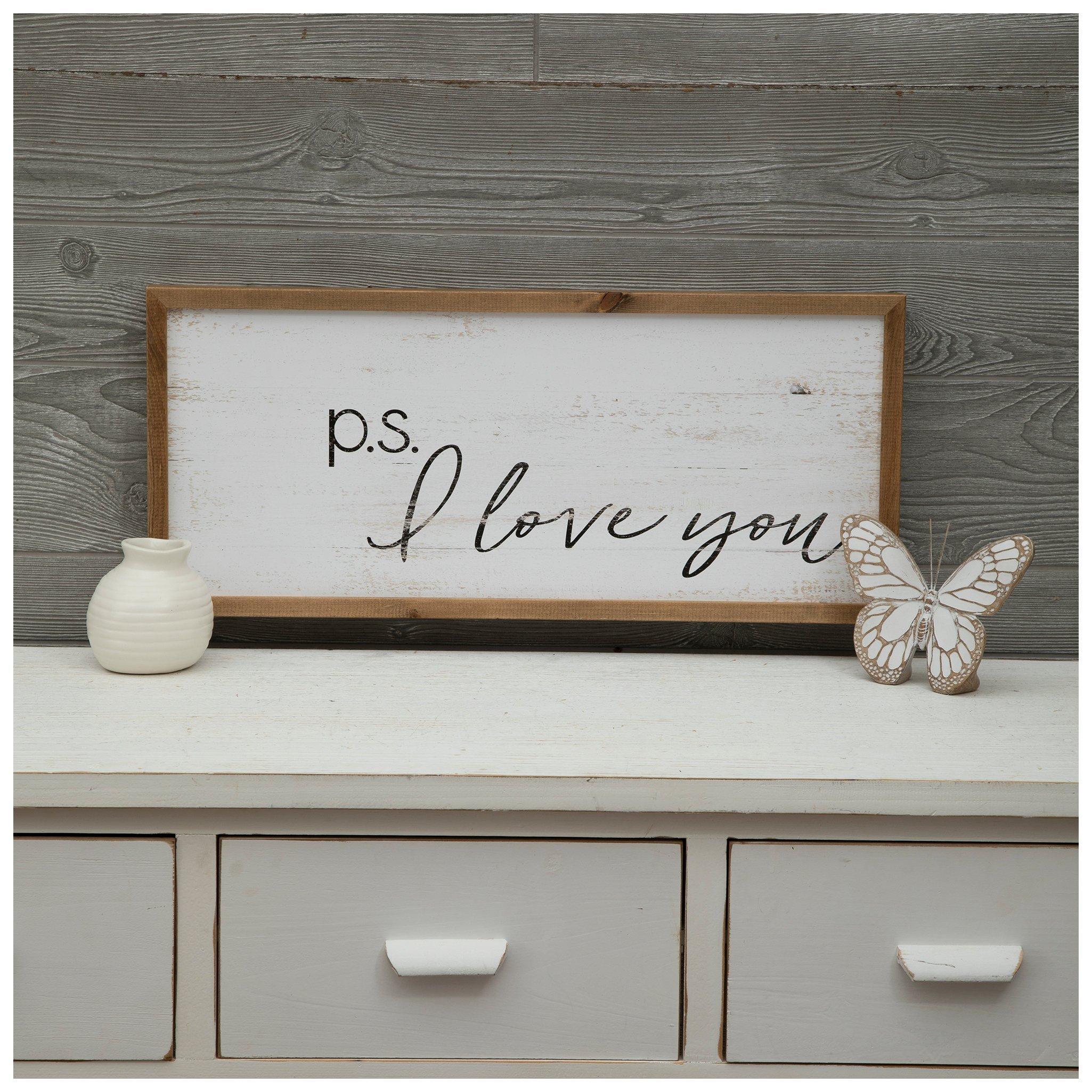 P.S. I Love You Wood Wall Decor
