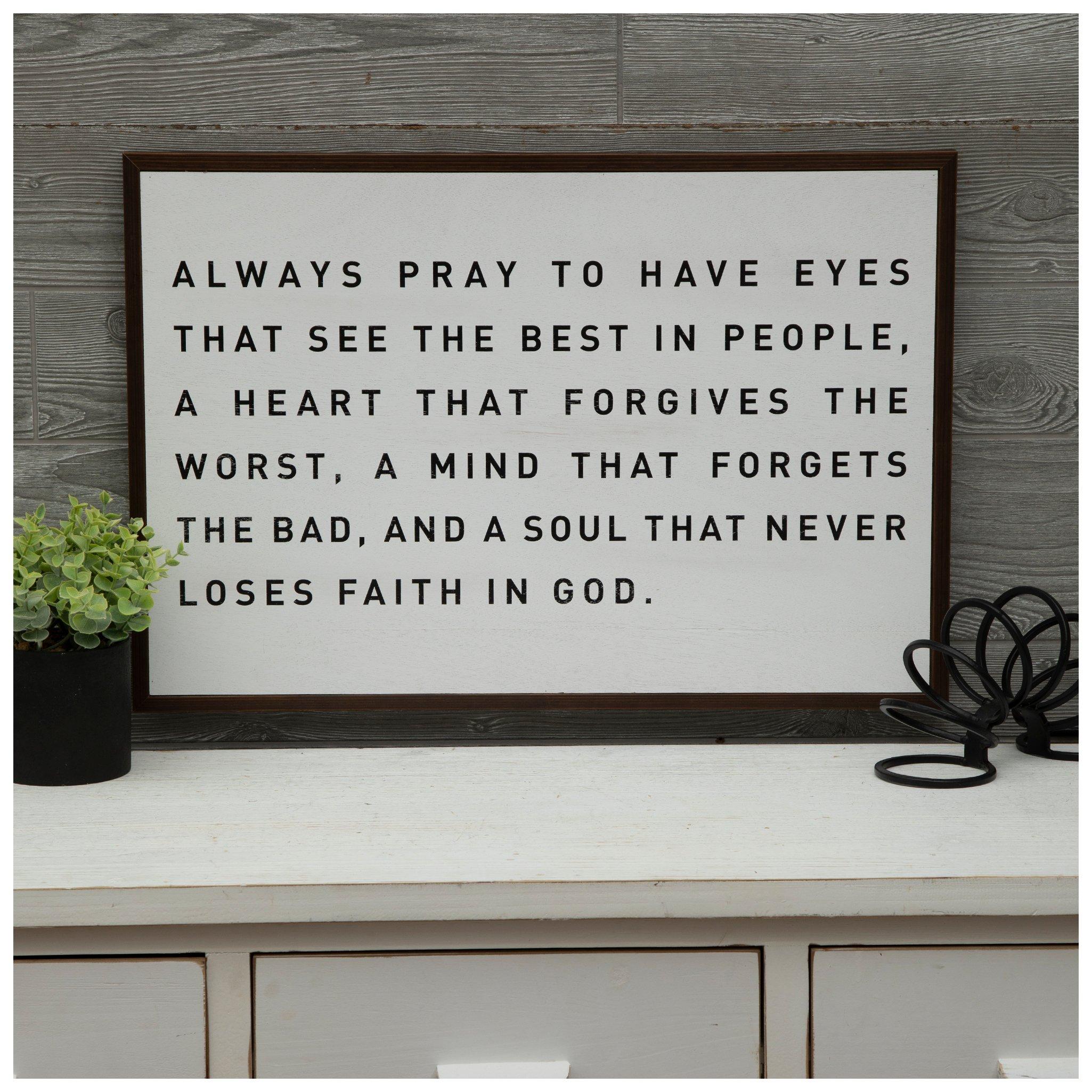 Always Pray Wood Wall Decor