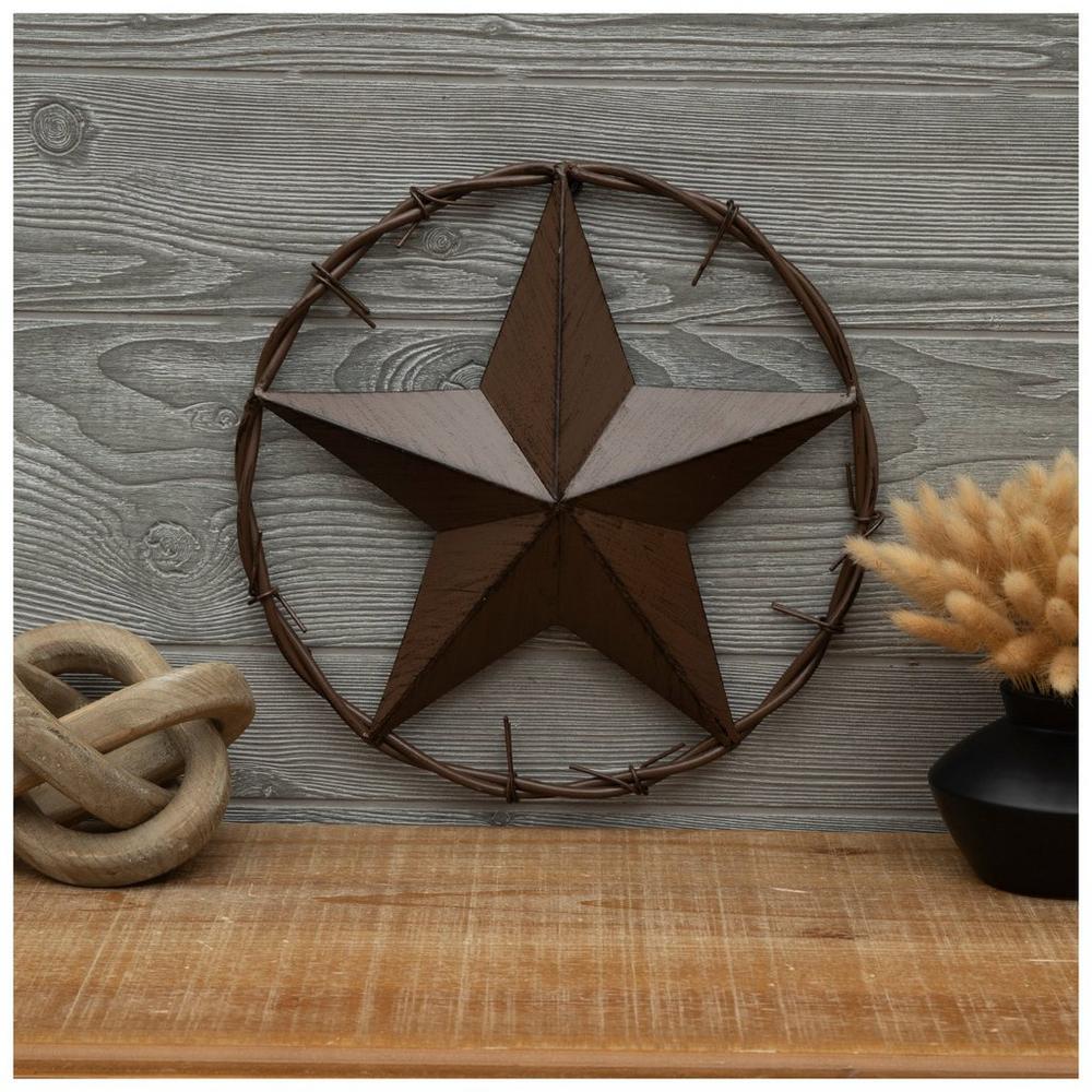 7" Iron Texas Rustic Star Wall Hanger Indoor Outdoor