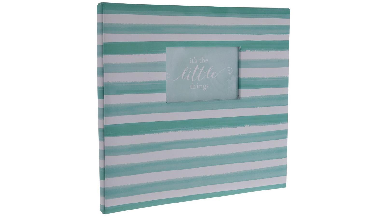 Turquoise & White Striped Post Bound Scrapbook Album - 12