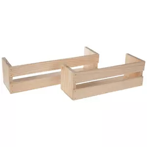 Wood Crate Wall Shelves Set