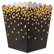 Black & Gold Confetti Party Favor Boxes