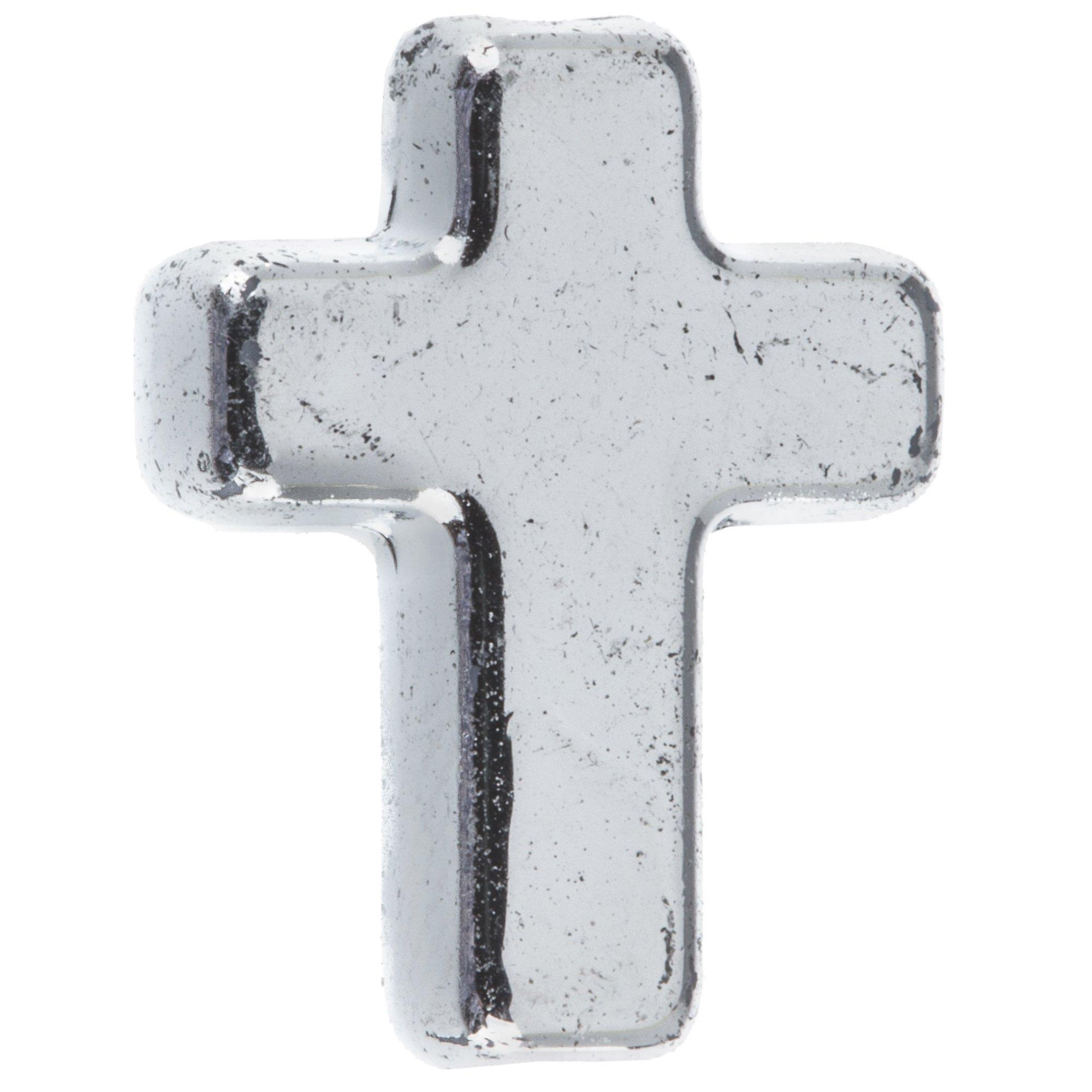 SUNNYCLUE 1 Box About 40Pcs Cross Beads White Synthetic Turquoise Beads  Bulk Easter Pocket Crosses in Bulk Mini Cross Charm Beads Crucifix Beads  for