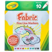 Crayola Fine Line Fabric Markers - 10 Piece Set