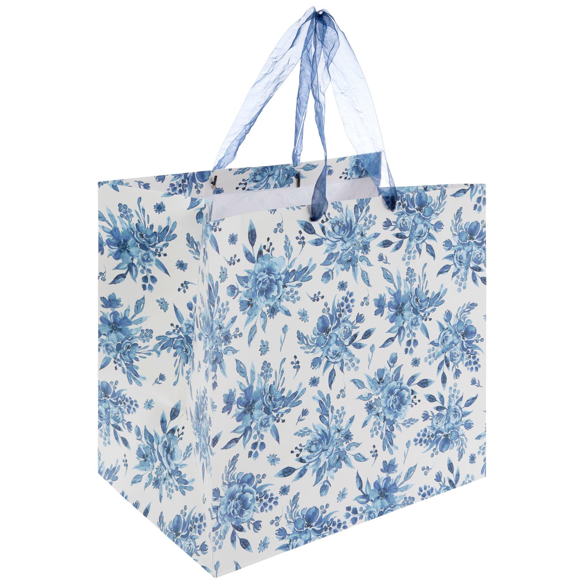 Blue & White Floral Gift Bags view 1
