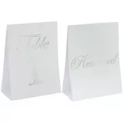Silver & White Table Number Cards