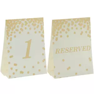 Gold Confetti Table Number Cards