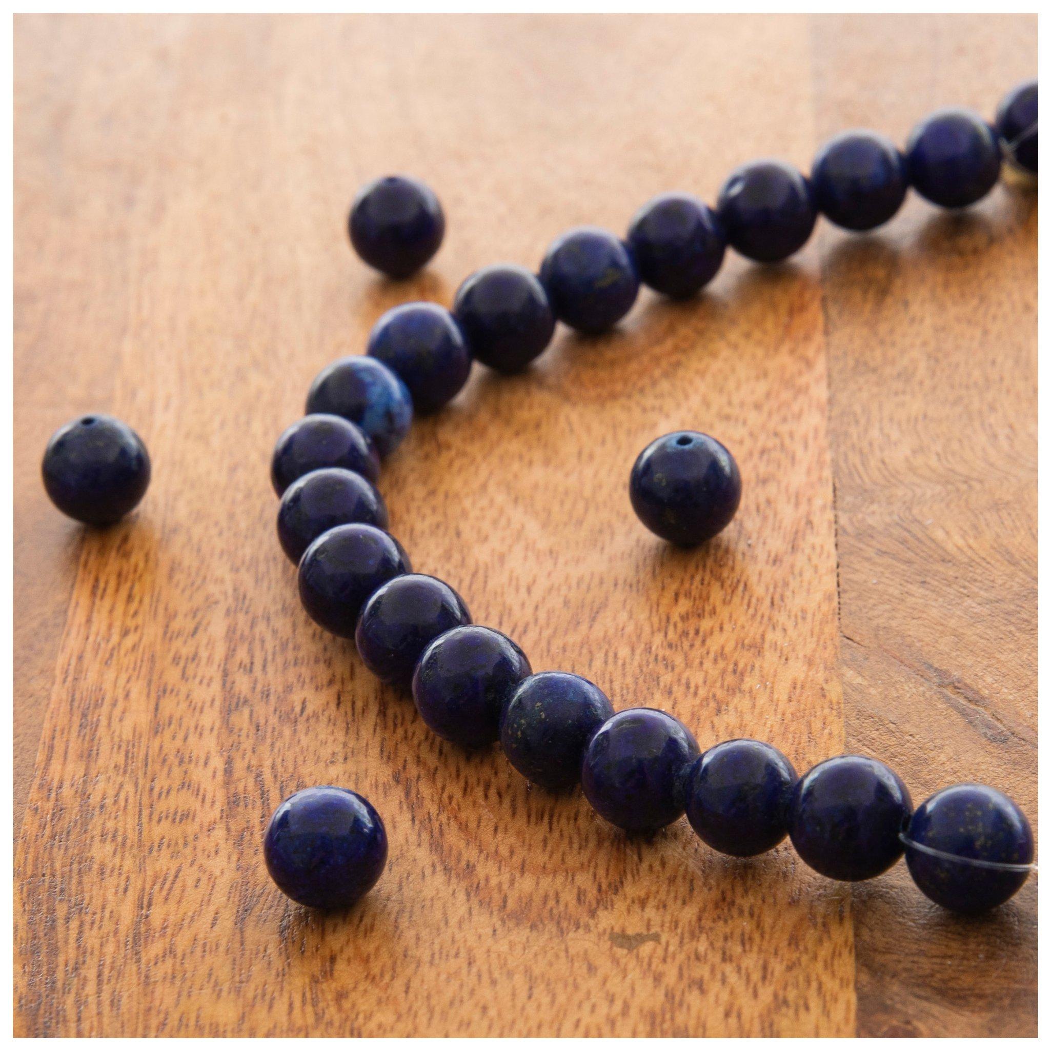 Blue Dyed Lapis Round Bead Strand Hobby Lobby 1415033