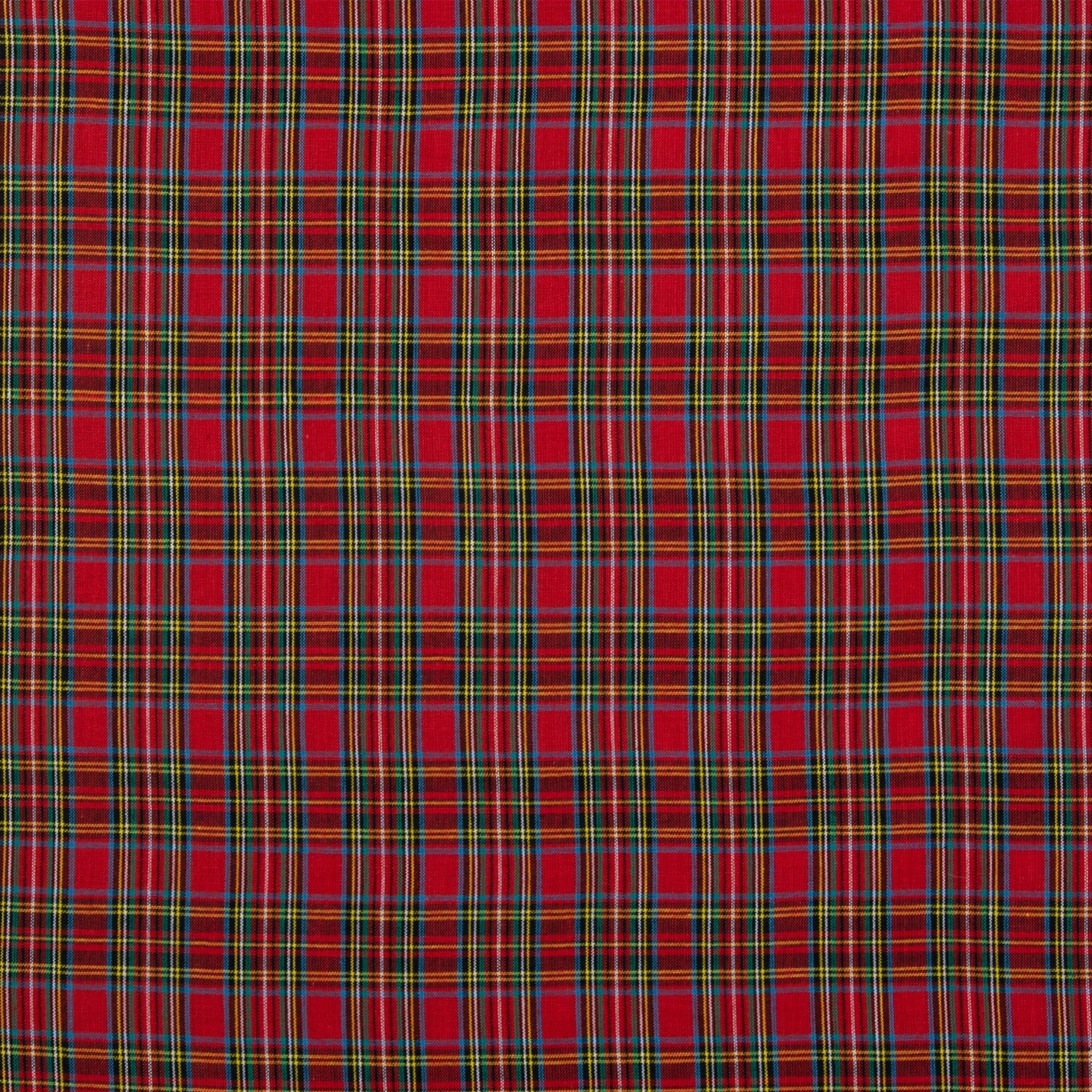 Royal Stewart Tartan Fabric Brushed 100% Cotton Colours Red & Green very  cosy