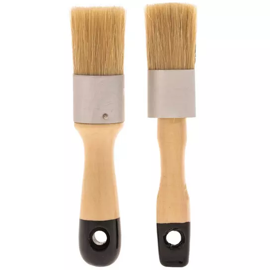NOGIS Chalk Furniture Paint Brushes for Furniture Painting, Milk Paint,  Wax, Stencil Brushes, Home Furniture Paint - 2 Piece Round Chalked Paint  Brushes Set 