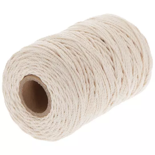 White 100% Cotton Cord Rope for Macrame 3mm Natural and Colored