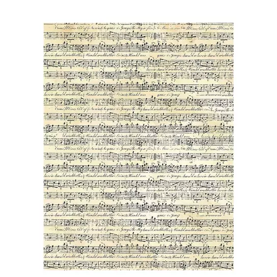 Cream Sheet Music Textured Scrapbook Paper - 8 1/2 x 11