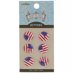 American Flag Buttons - 13mm