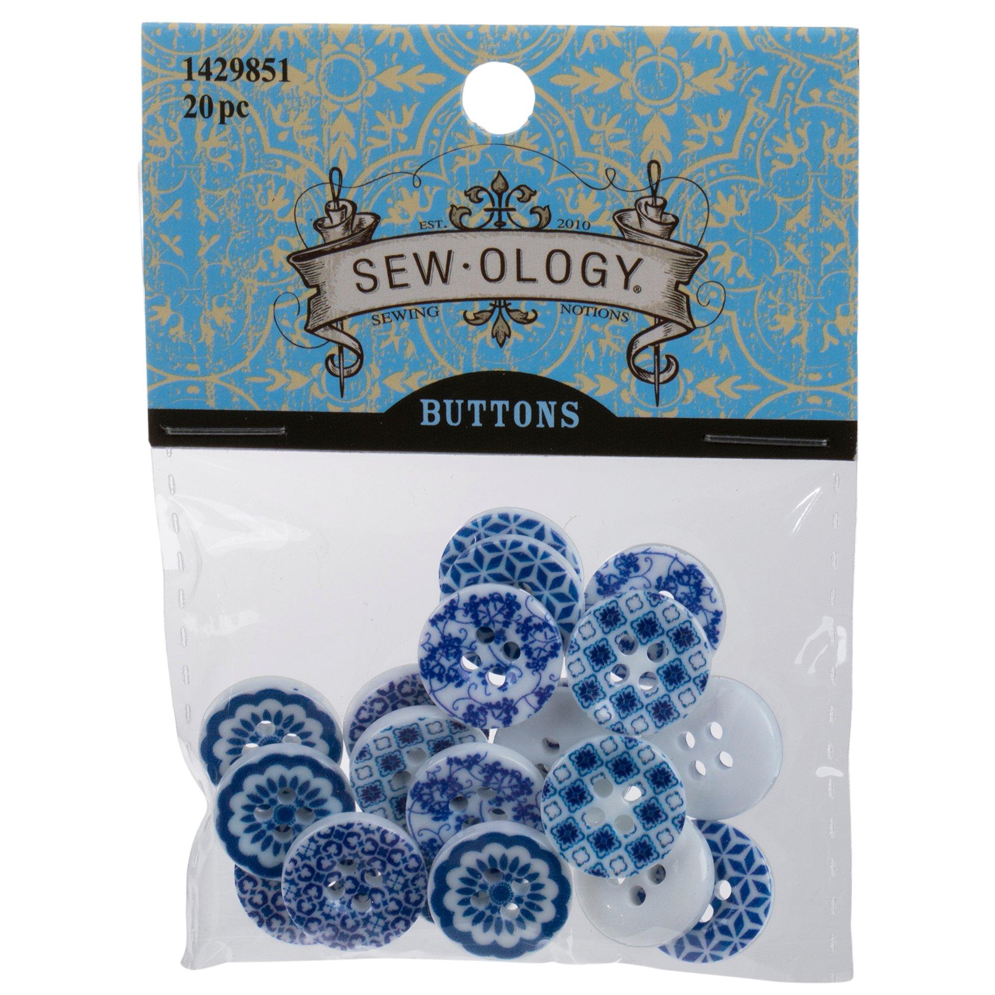 Blue Printed Buttons Hobby Lobby 1429851