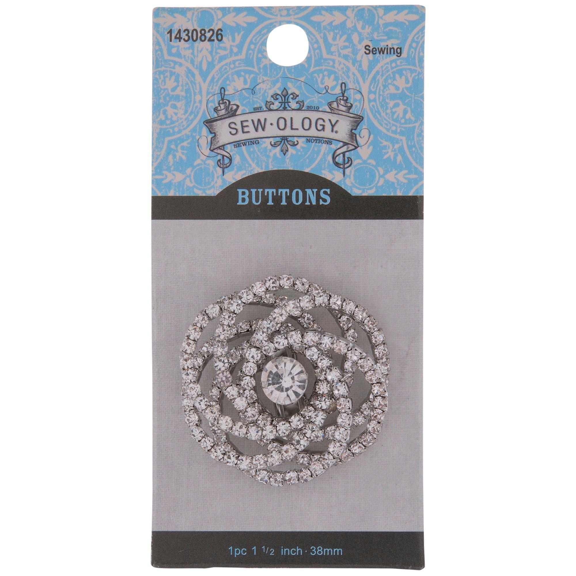 Rhinestone Swirl Shank Button - 38mm | Hobby Lobby | 1430826