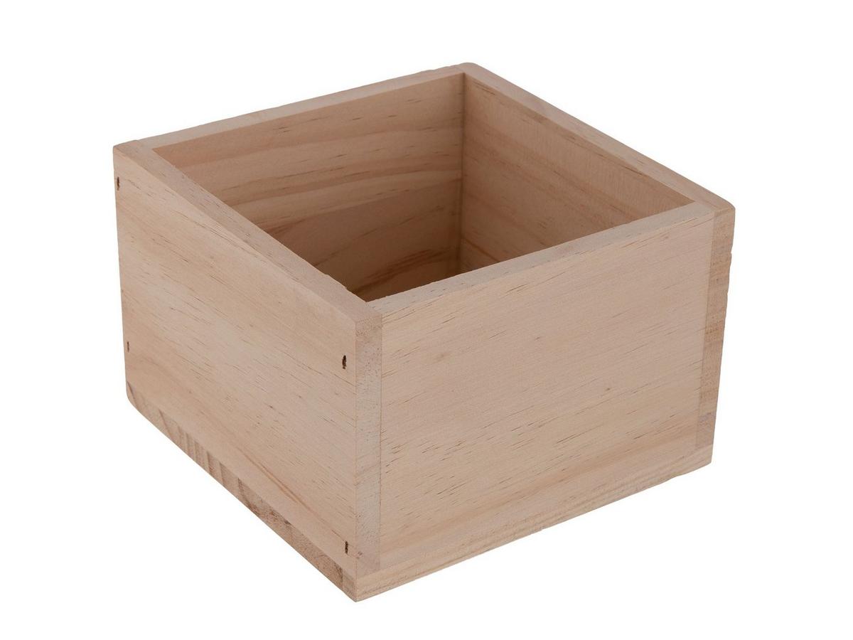 Small Open Square Wood Box