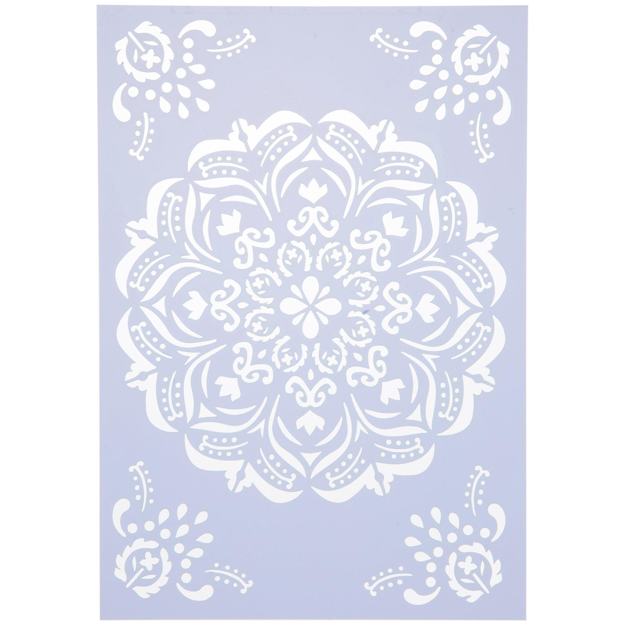 Designer Stencils Karma Mandala Stencil and Free Bonus Stencil FS026-B -  The Home Depot