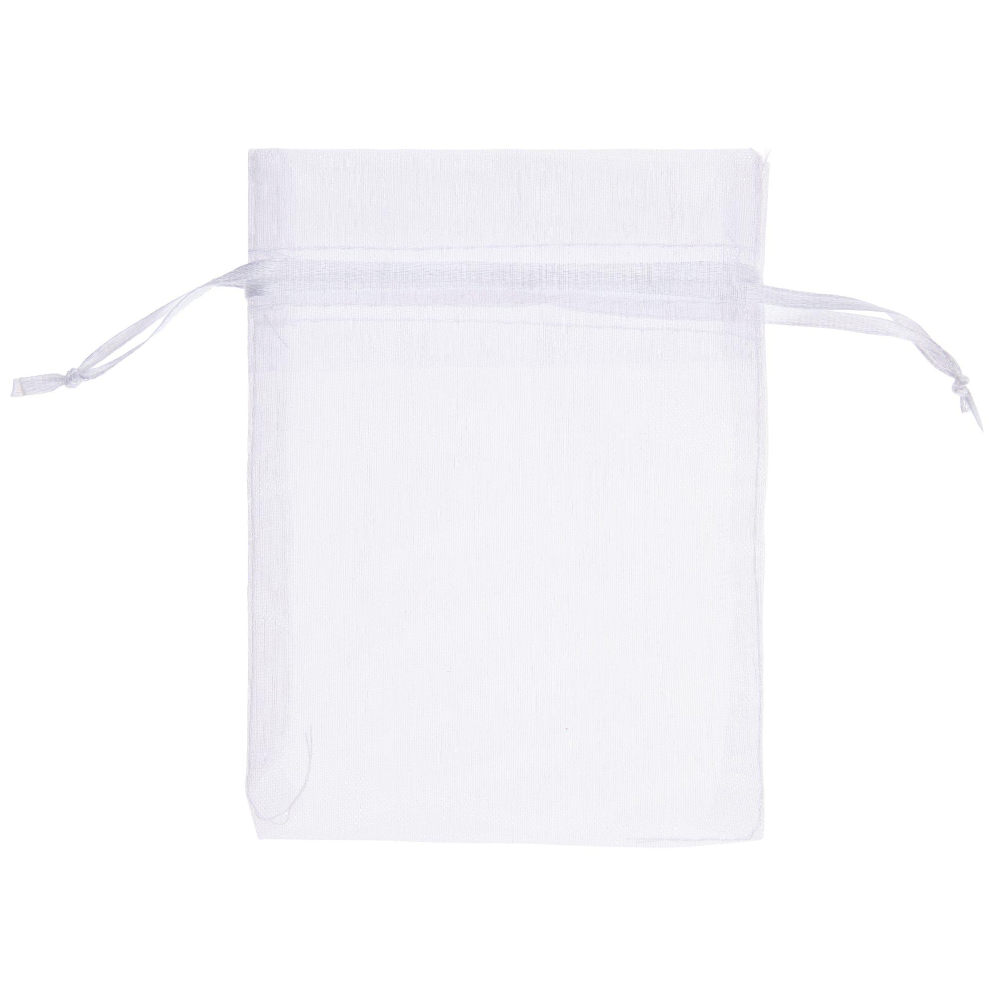 White Organza Drawstring Bags