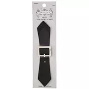 Black Pointed Faux Leather Strap With Buckle