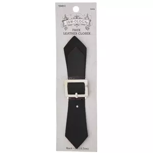 Black Pointed Faux Leather Strap With Buckle