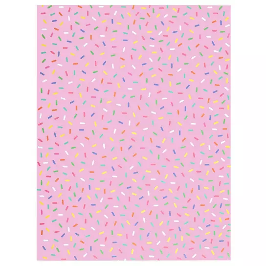 Sprinkles On Pink Scrapbook Paper - 8 1/2 x 11