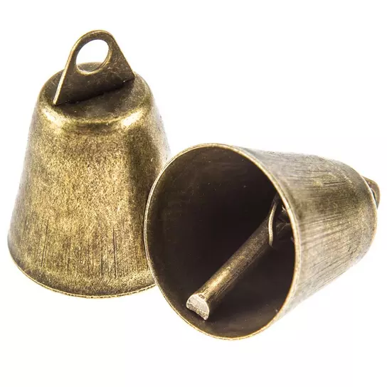 Mini Brass Hanging Bells Set of 2