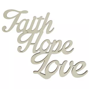 Faith Hope Love Wood Cutout