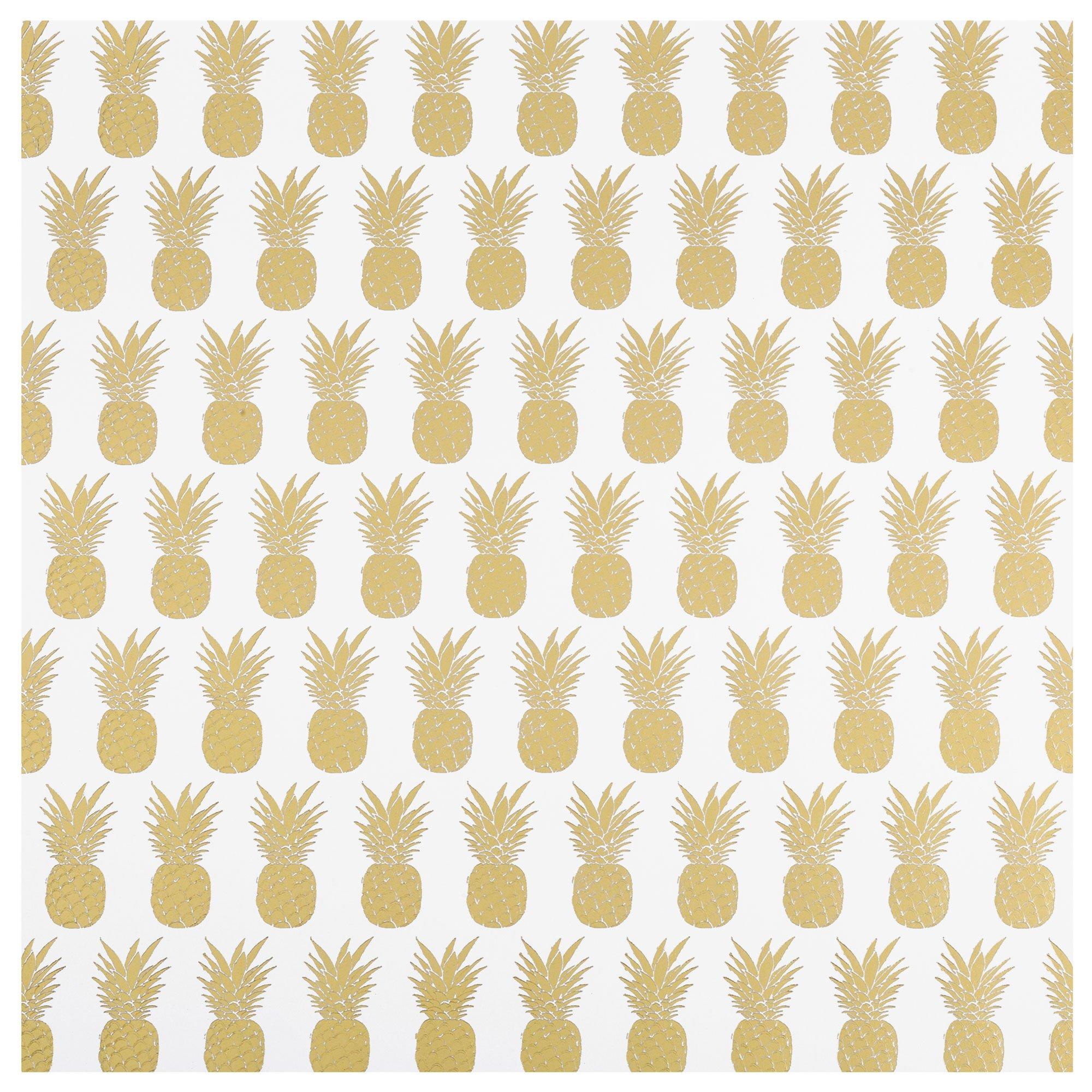 Pineapple Foil Scrapbook Paper 12" x 12" Hobby Lobby 1442946