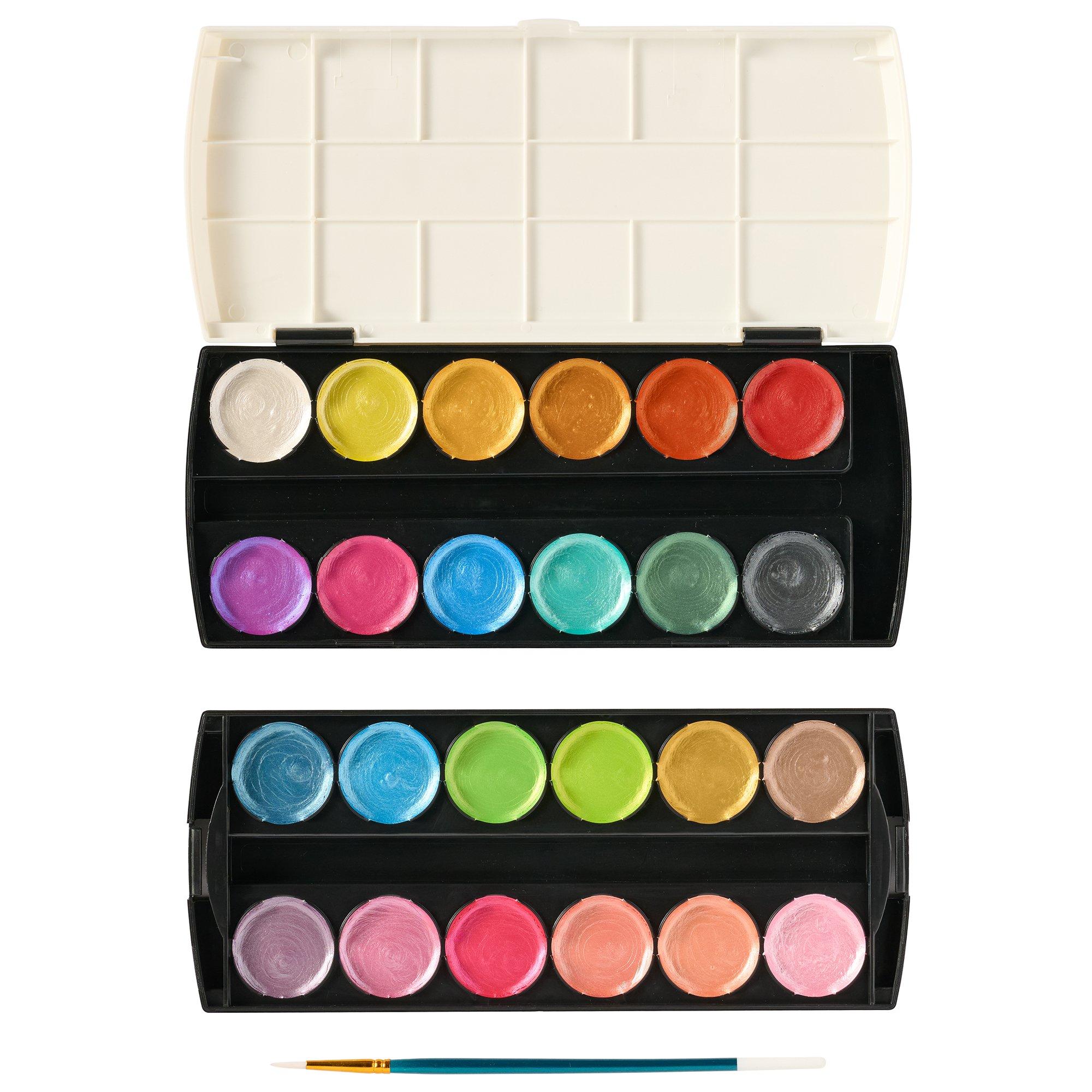 Metallic Semi-Moist Watercolor Paints - 24 Piece Set view 1