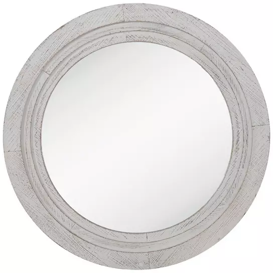 White Distressed Round Wood Wall Mirror, Hobby Lobby