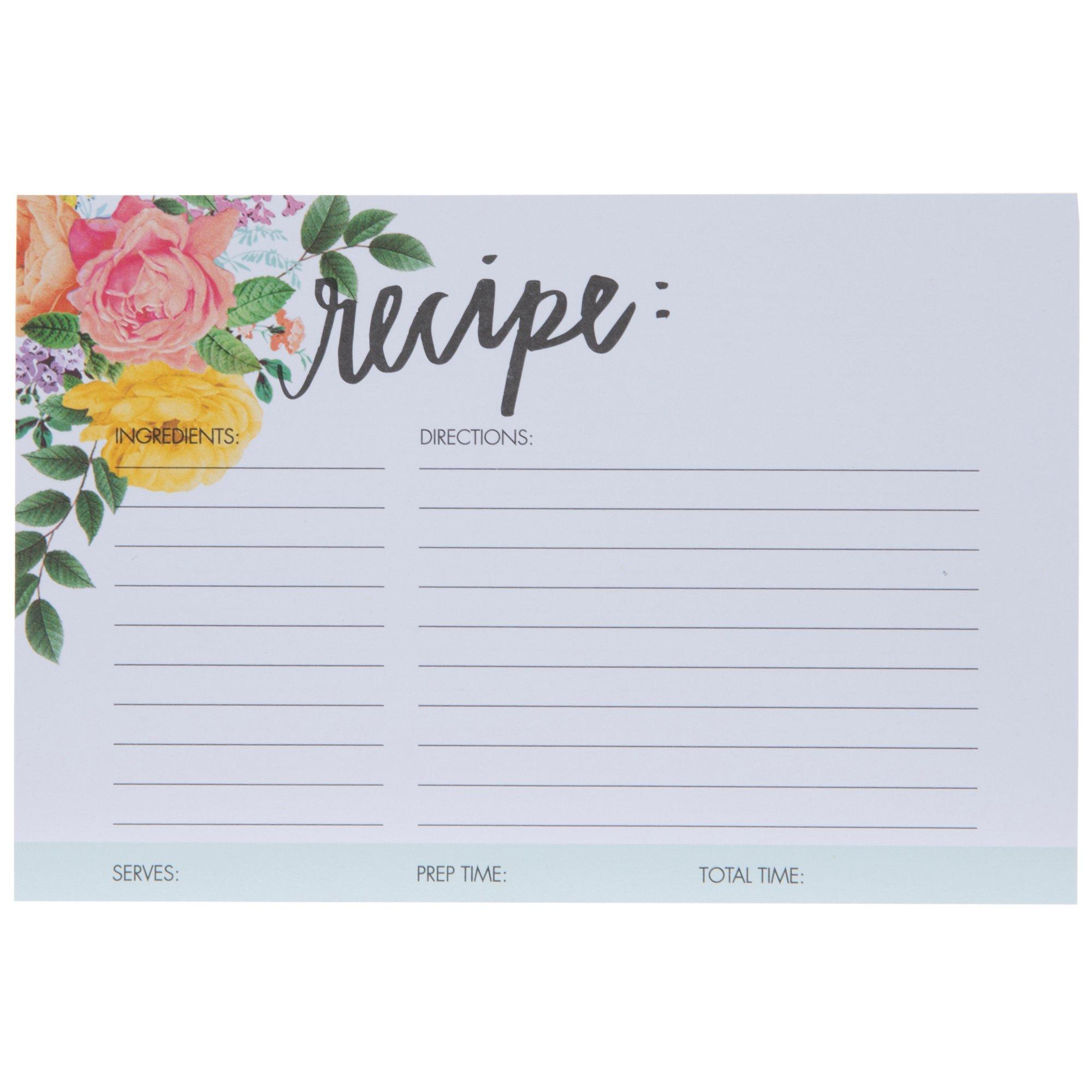 Floral Recipe Cards, Hobby Lobby