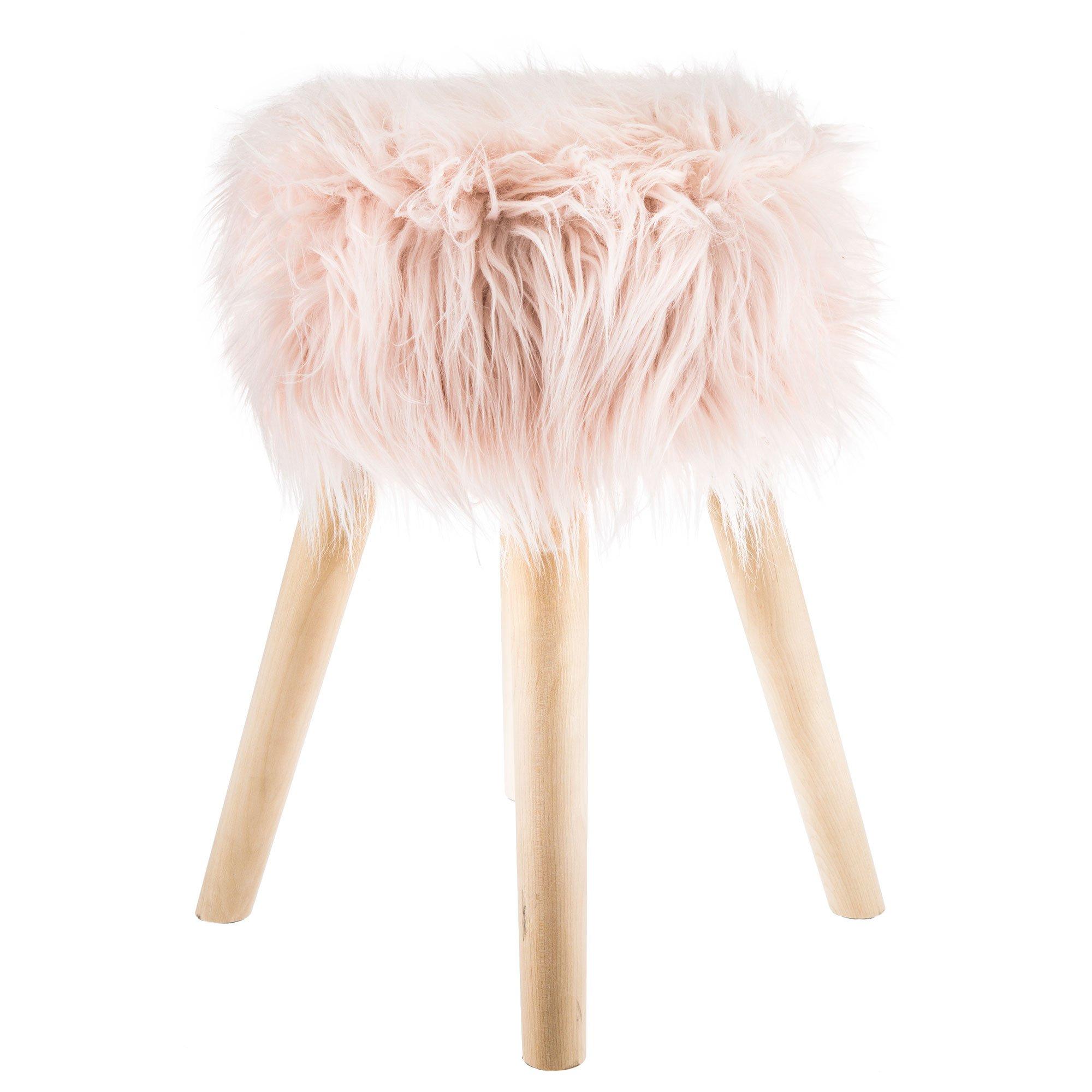 Faux Fur Wood Stool Hobby Lobby 1470806